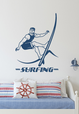 מדבקת קיר גולש - SURFING - 3