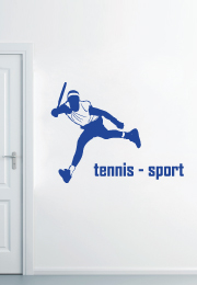מדבקת קיר - שחקן טניס חבטה